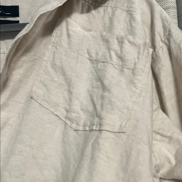 Jacquemus Mejean Cropped Linen Cotton Shirt White Oversized Button Down 34 XS - Picture 9 of 13